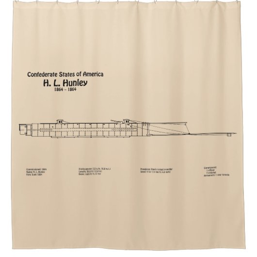 H. L. Hunley – 船舶設計図プランSD シャワーカーテン (正面)