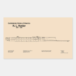 H. L. Hunley – 船舶設計図プランSD 長方形シール