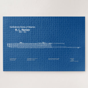 H. L. Hunley - Ship Blueprint Plan ABD ジグソーパズル