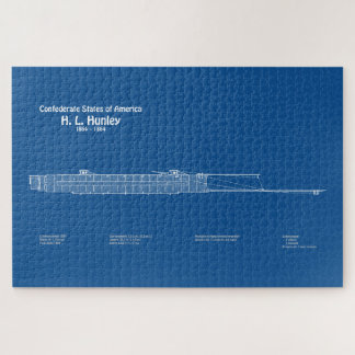 H. L. Hunley - Ship Blueprint Plan ABD ジグソーパズル