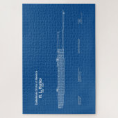 H. L. Hunley - Ship Blueprint Plan ABD ジグソーパズル (縦)