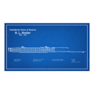 H. L. Hunley - Ship Blueprint Plan ABD フォトプリント