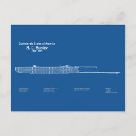 H. L. Hunley - Ship Blueprint Plan ABD ポストカード