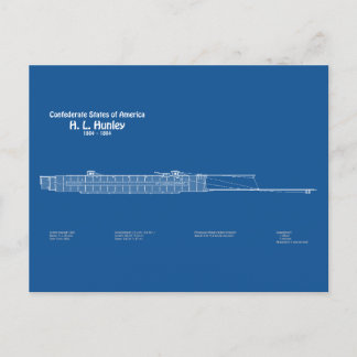 H. L. Hunley - Ship Blueprint Plan ABD ポストカード
