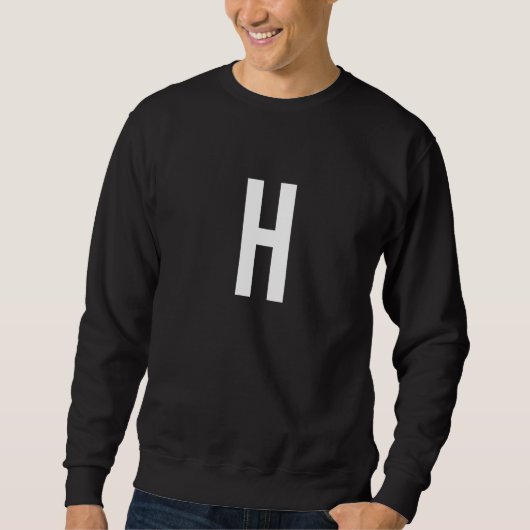 H Letter Number Symbol Alphabet Initial Premium スウェットシャツ (正面)