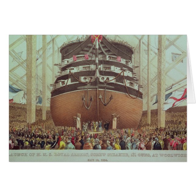 H.M.S. Royalアルバートのねじ汽船の進水 (正面横)