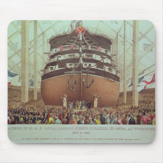 H.M.S. Royalアルバートのねじ汽船の進水 マウスパッド (正面)