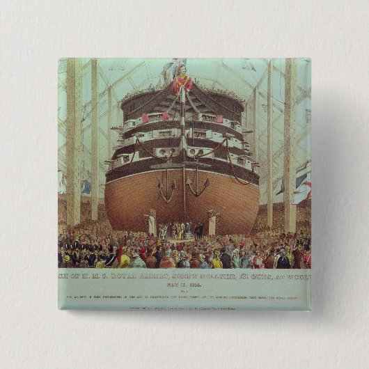 H.M.S. Royalアルバートのねじ汽船の進水 缶バッジ (正面)