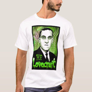 H.P. Lovecraftのポートレート(緑) Tシャツ