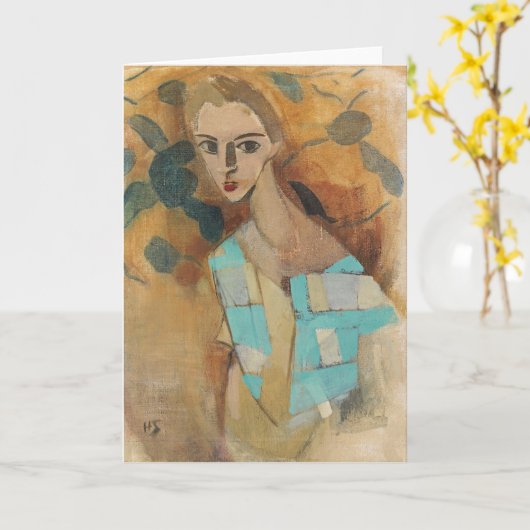 H.SchjerfbeckのEydtkuhneの少女 カード (黄色い花)