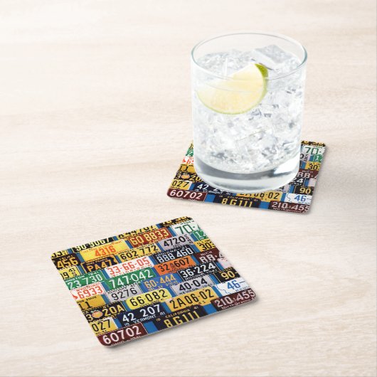 H. Wilson Smithによるライセンスプレート スクエアペーパーコースター (インサイチュ)