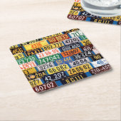 H. Wilson Smithによるライセンスプレート スクエアペーパーコースター (アングル)