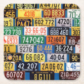 H. Wilson Smithによるライセンスプレート スクエアペーパーコースター (正面)