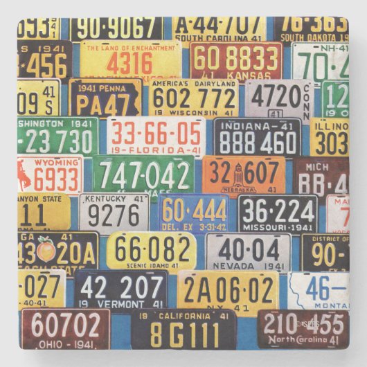 H. Wilson Smithによるライセンスプレート ストーンコースター (正面)