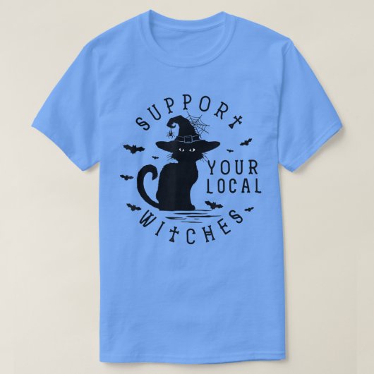 Ha向けローカル魔女ネコ幽霊衣装をサポート Tシャツ (デザイン正面)