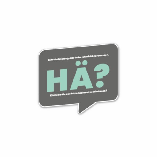Hä? Definition Humor Deutsch シール (正面)