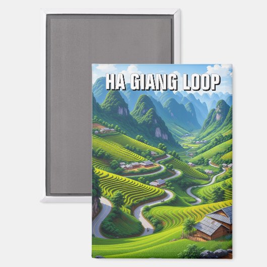 Ha Giang Loop Vietnam Travel Magnet マグネット (正面/裏面)