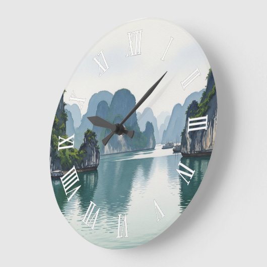 Ha Long Bay Vietnam ラージ壁時計 (傾斜)