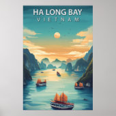 Ha Long Bay Vietnam Retro Southeast Asia Coastal ポスター (正面)
