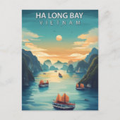 Ha Long Bay Vietnam Retro Southeast Asia Coastal ポストカード (正面)