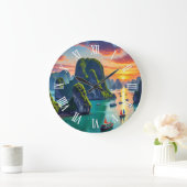 Ha Long Bay Vietnam Sunset ラージ壁時計 (ホーム)