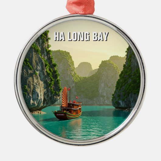 Ha Long Bay Vietnam Travel メタルオーナメント (正面)