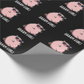 Haaaam Gurl おもしろい Pig Pun Dark BG ラッピングペーパー (角)