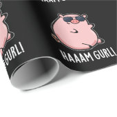 Haaaam Gurl おもしろい Pig Pun Dark BG ラッピングペーパー (ロールコーナー)