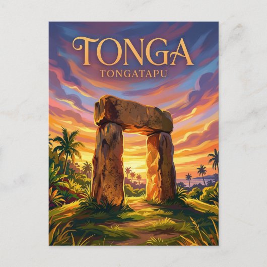 Ha'amonga 'a Maui Tonga ポストカード (正面)