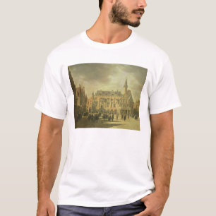 Haarの市場が開かれる広場の市庁舎の眺め Tシャツ