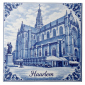 Haarlem church Delft Blue style ceramic tile タイル (正面)