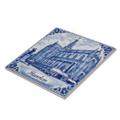 Haarlem church Delft Blue style ceramic tile タイル (側面)