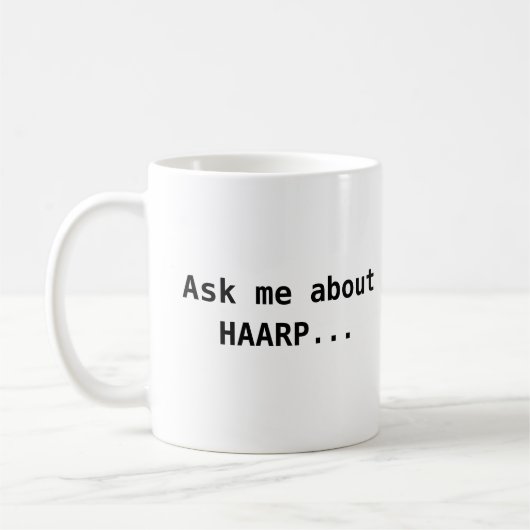 HAARPについて私に尋ねて下さい コーヒーマグカップ (左)