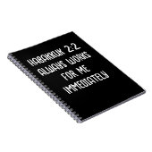 Habakkok 2:2いつも私のために働くJust Black ノートブック (右側)