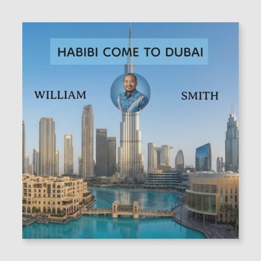 Habibi Come To Dubai Custom Name Travel (正面)