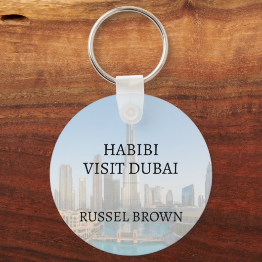 Habibi Come To Dubai Custom Name Travel  キーホルダー (裏面)