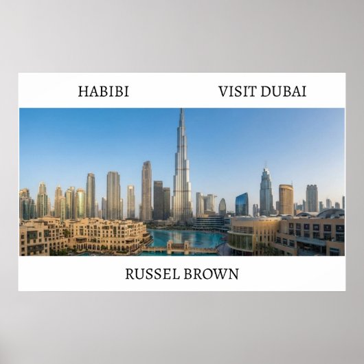 Habibi Come to Dubai Modern Travel ポスター (正面)