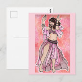 Habibi pink belly dancer poster ポストカード (正面/裏面)