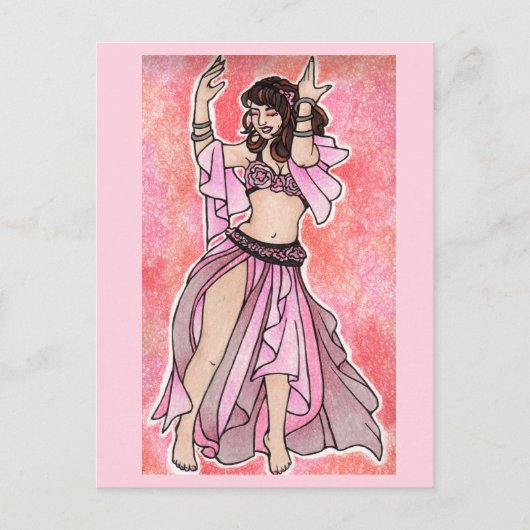Habibi pink belly dancer poster ポストカード (正面)