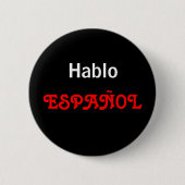 Hablo ESPAÑOL 缶バッジ (正面)