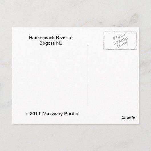 Hackensackの川 ポストカード (裏面)