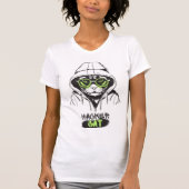 Hacker Cat Cyberpunk Tech Kitty Women's Graphic Te Tシャツ (正面)