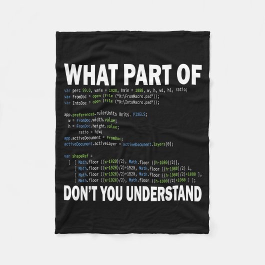Hacker Computer Programmer Apparel Coding What Par フリースブランケット (正面)