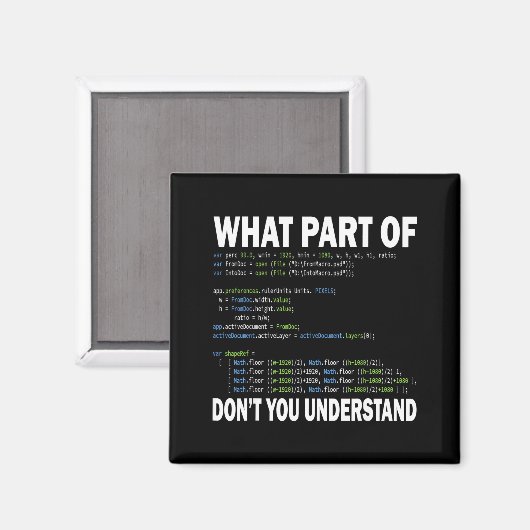 Hacker Computer Programmer Apparel Coding What Par マグネット (正面/裏面)