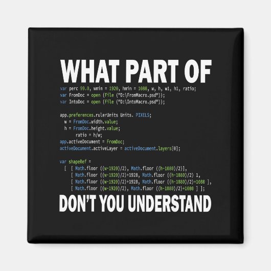 Hacker Computer Programmer Apparel Coding What Par マグネット (正面)