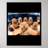 Hacker Hamster Team Selfie Meme Cringe Animal Code ポスター (正面)