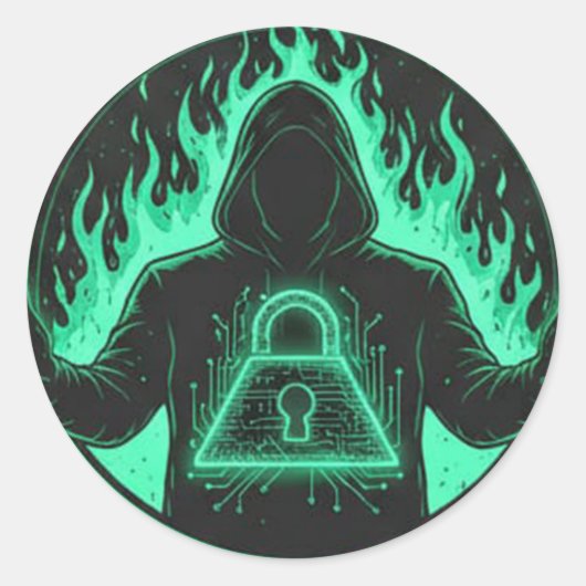 Hacker Lock Sticker ラウンドシール (正面)