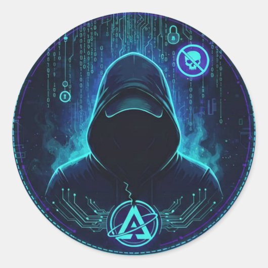 Hacker Sticker ラウンドシール (正面)