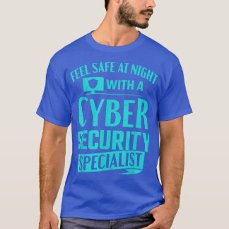 Hacking Feel Safe At Night With A Cybersecurity Ha Tシャツ