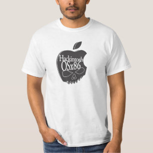 Hackintosh OSx86のロゴ3Dの黒 Tシャツ